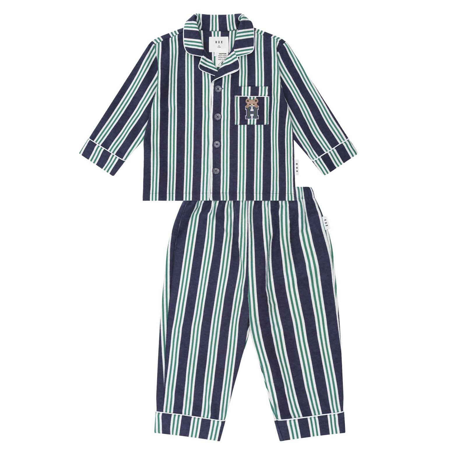 Huxbaby Classic Stripe Flannel Pj Set
